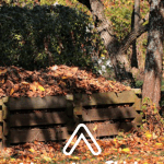 DIY Vermicomposting composting bins full of fall leaves.