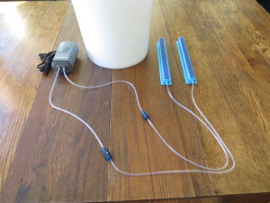 Assembling equipment for making worm tea at home.