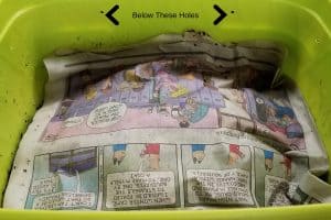 How To Store Worm Castings Bucket with Castings and Newspaper Topper 1