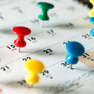 Calendar with pins