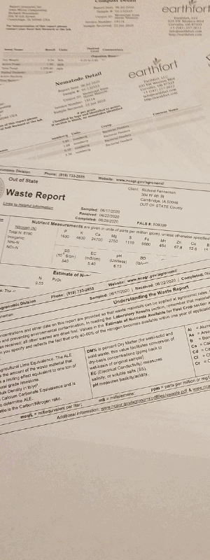 Earthworm Naturals Testing results